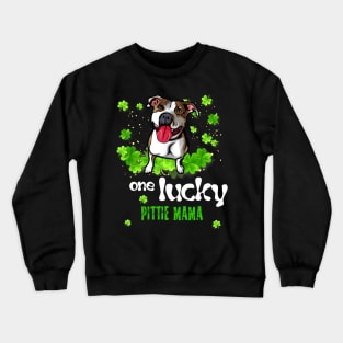 ONE LUCKY PITBULL MAMA Crewneck Sweatshirt